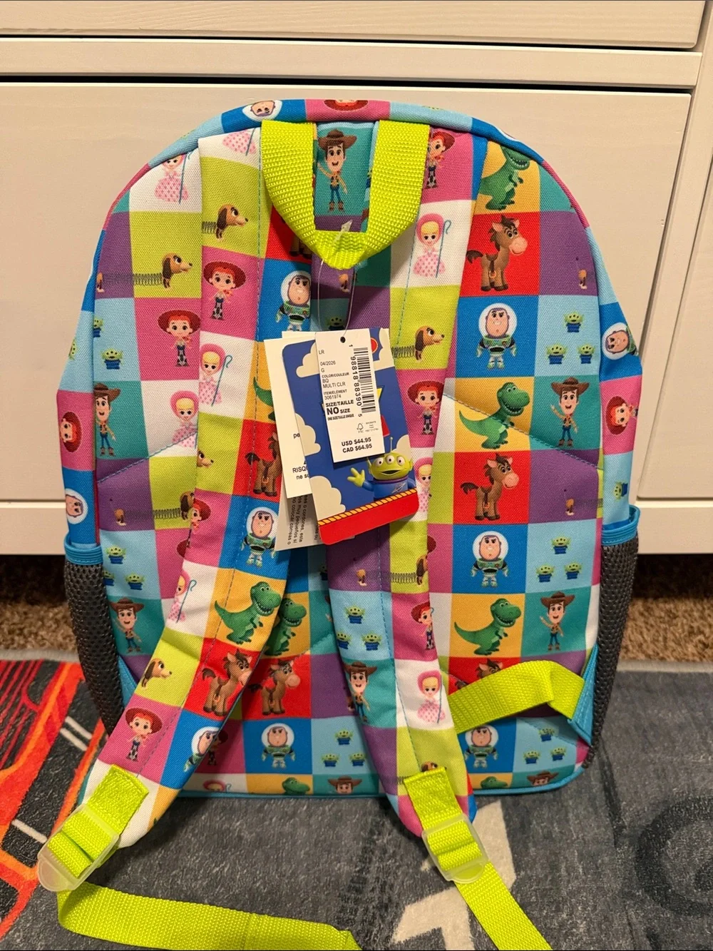 Toy Story Kids Backpack - Blue with Lime Green Accents